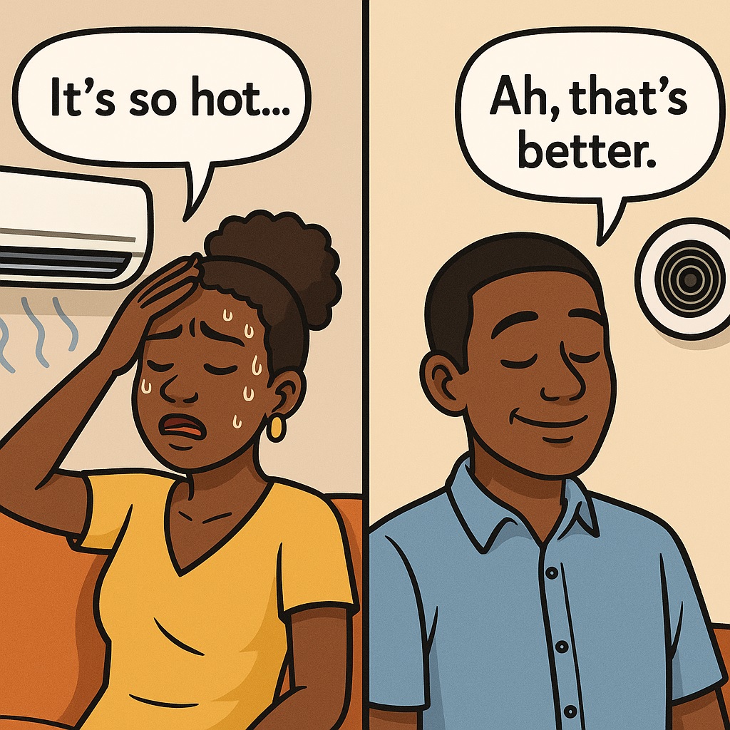 Illustration comparing cooling recovery ventilation with AC